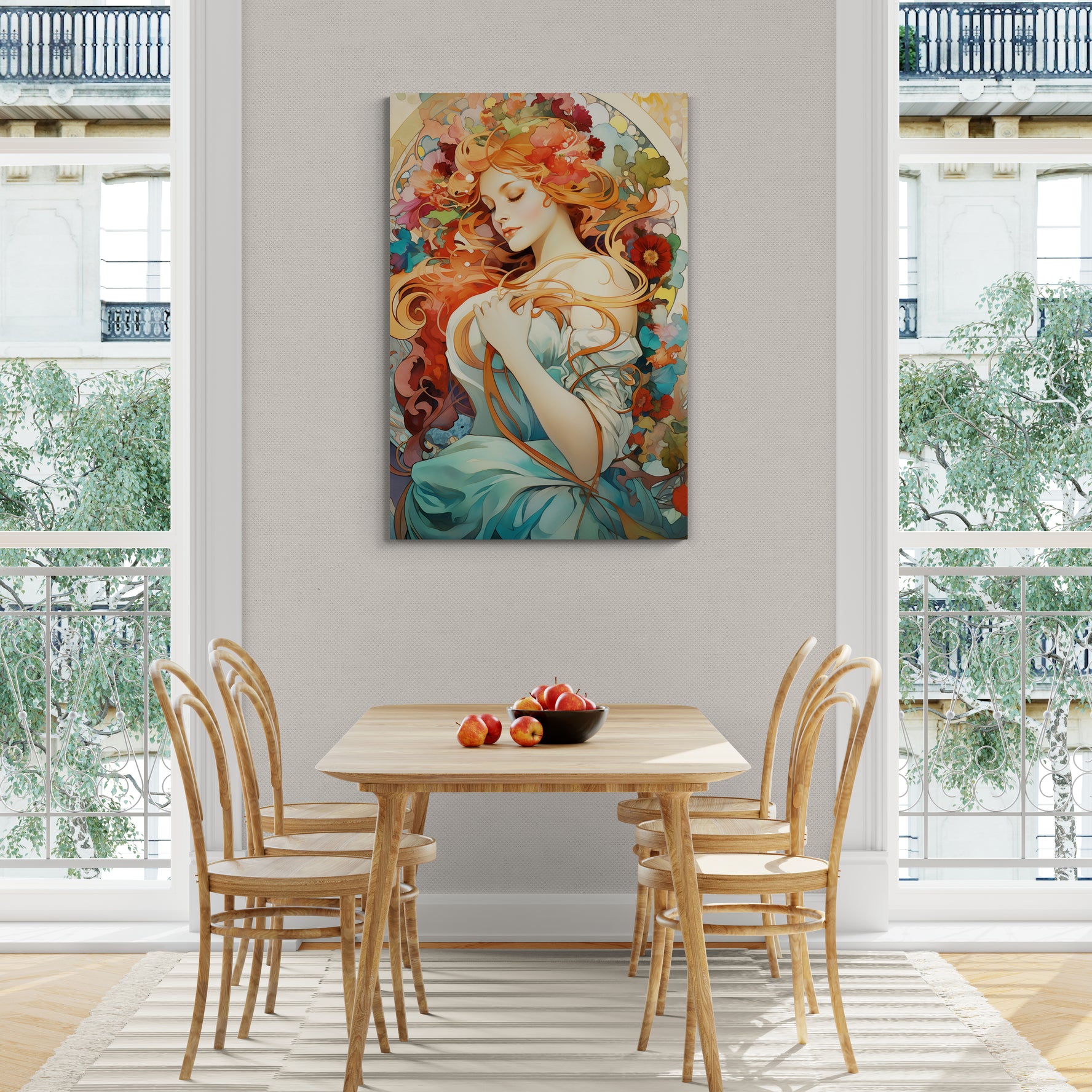 Beauty in dining room canvas