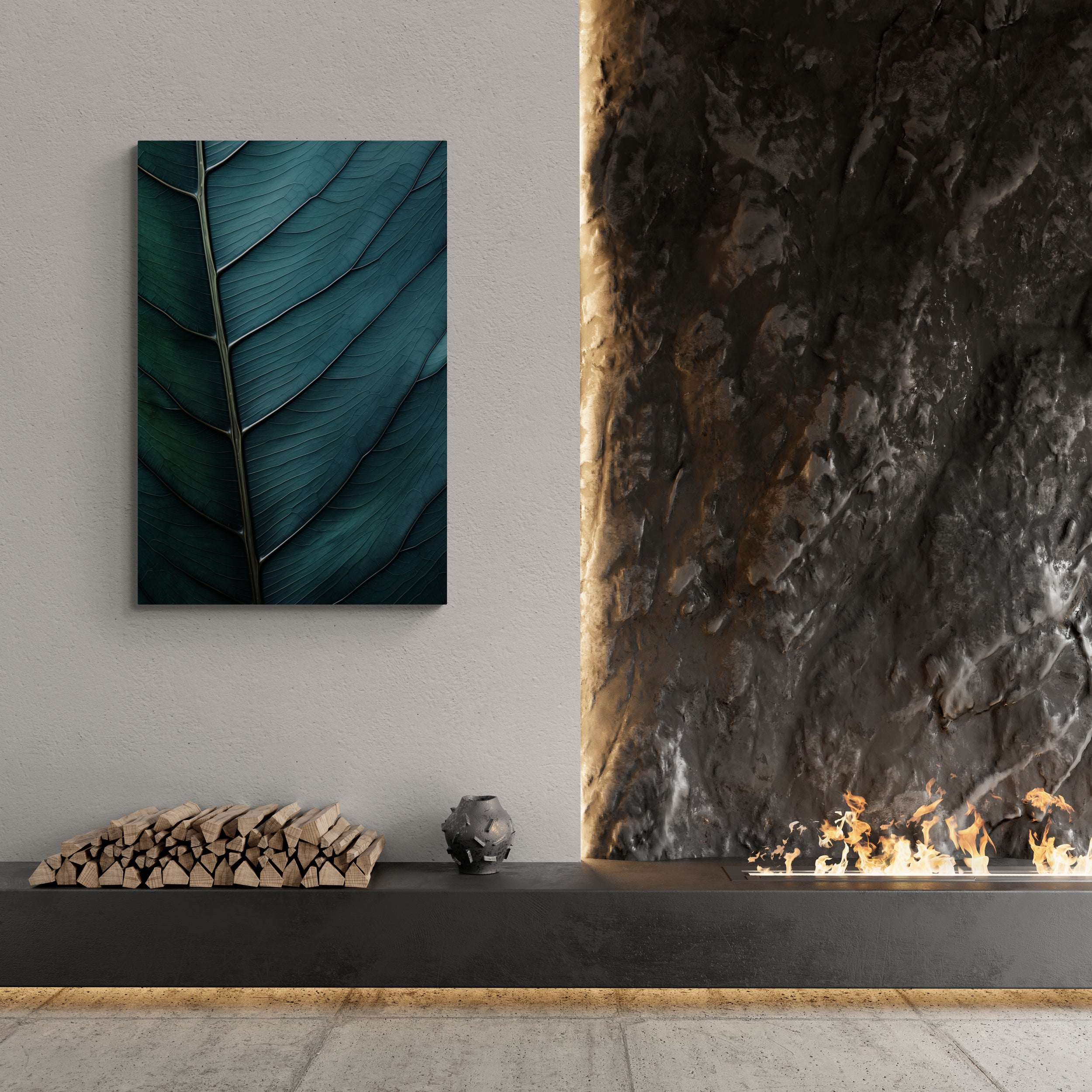 Abstract canvas in luxury interior