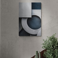 Decorative abstract canvas on concrete wall