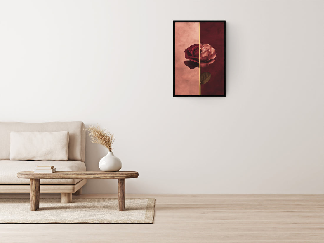 Old rose canvas framed- 30x20