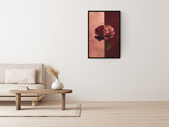 Old rose canvas framed- 36x24